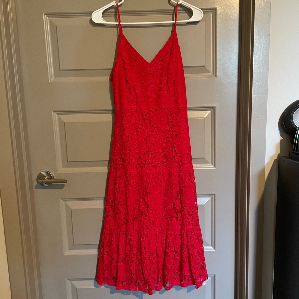 *NWT* Red Lace Midi Dress